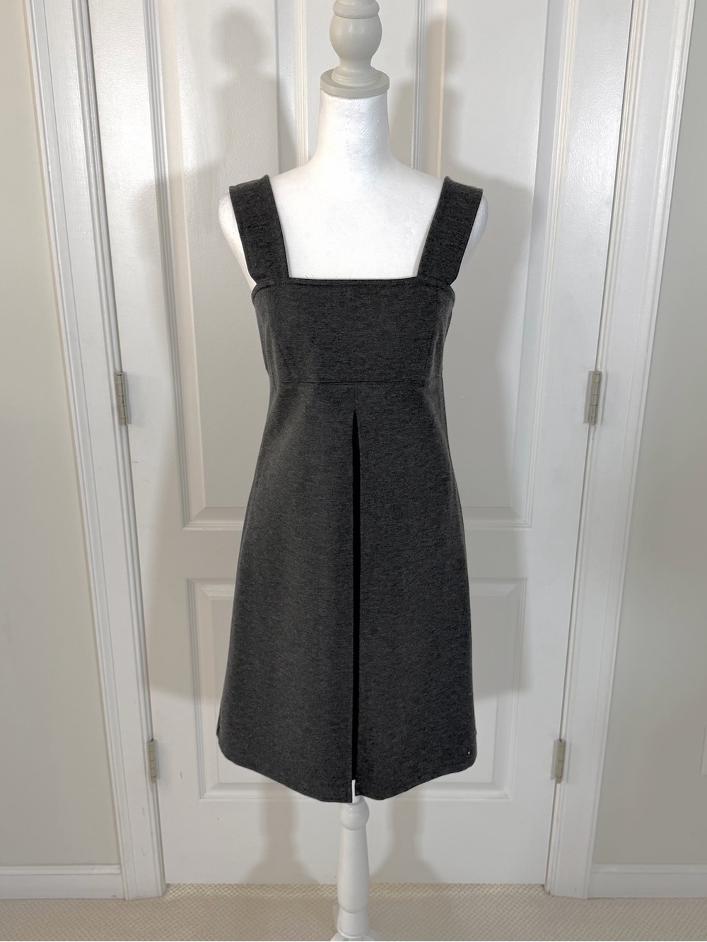 New York & Company Charcoal Square-Neck Midi Dress
